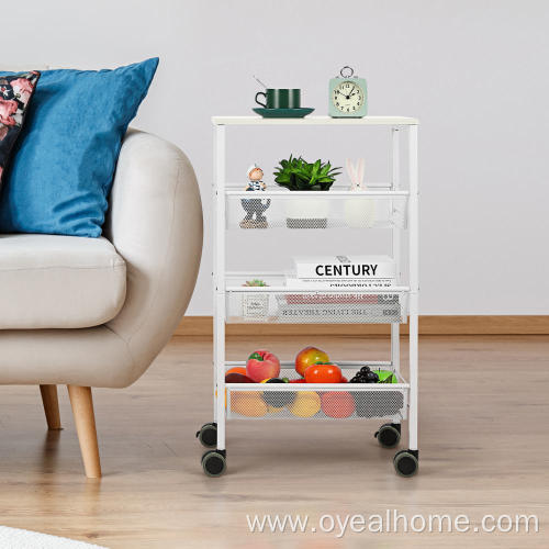 Three-Tier Basket Removable Multifunctional Cart